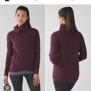 Lululemon On The Double Pullover Heathered Bordeaux Size 6